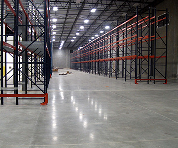 Interlake Mecalex Pallet Racking with end of Rack Guards