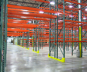 Pallet Rack Tunnel with Guarding (fork truck aisle access)