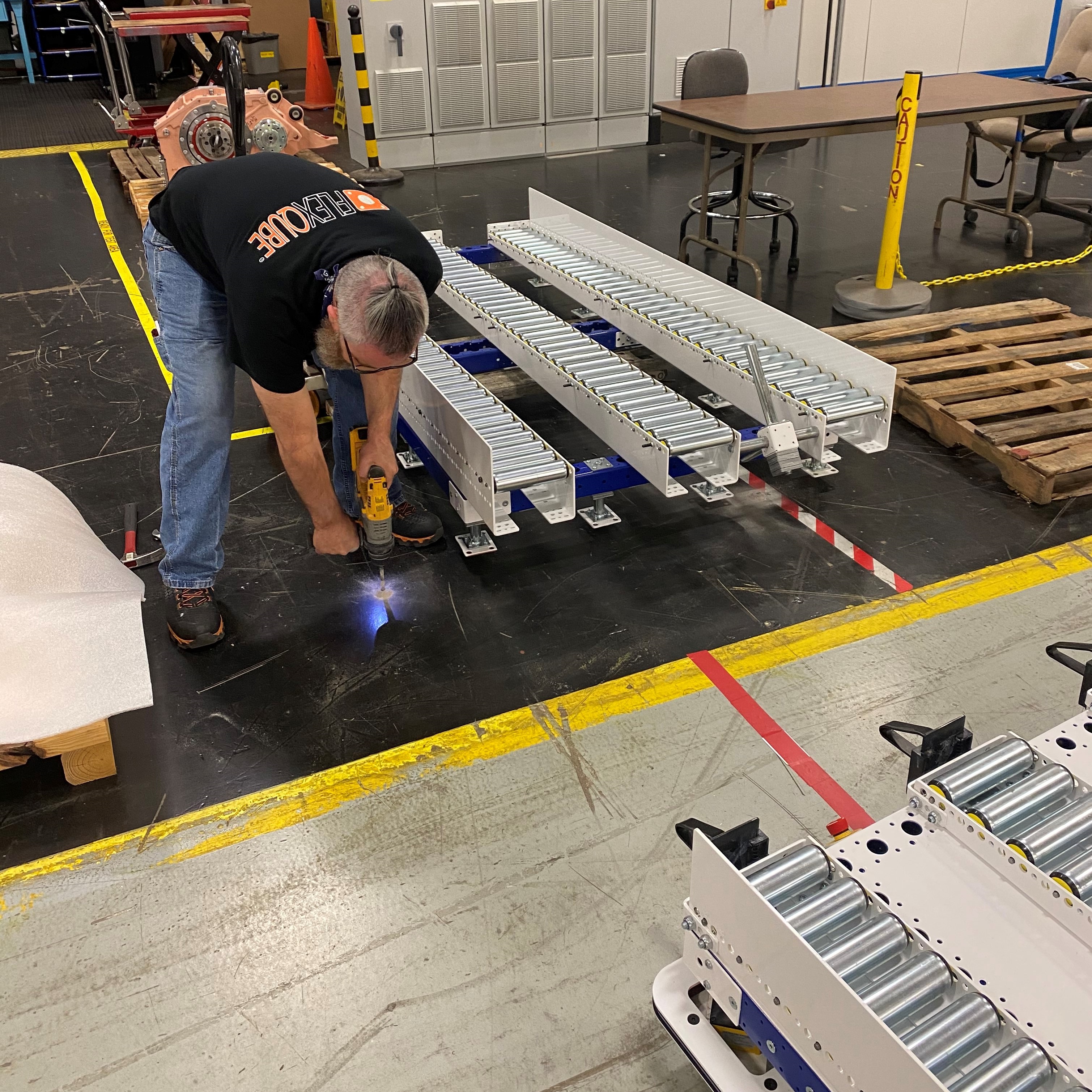 Setup of automated pallet transfer